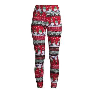 No‎ Boundaries Juniors Plus Size 2X 19 Fleece Lined Leggings Gnomes Red Snow 897